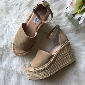 Steve Madden Sway Espadrilles Wedge Sand